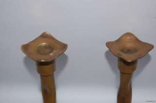 Brass Pair of WW1 Trench Art Candle Sticks  