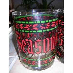   Seasons Greetings Glass Glasses Cups Tumblers Tumbler 