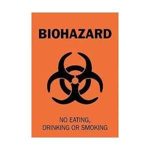 Biohazard Sign,14 X 10in,bk/orn,surf   BRADY