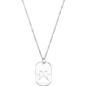 85147 Silver Necklace Our Cause For Paws Dog Tag With 18 Chain With 