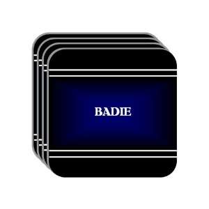 Personal Name Gift   BADIE Set of 4 Mini Mousepad Coasters (black 
