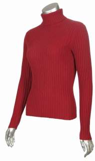   Studio 100% Pure Cashmere Large Ribbed Turtleneck Sweater  