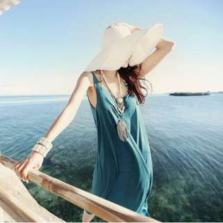 Womens Wide Brim Summer Beach Sun Hat Straw Fashion adumbral Hat 8 