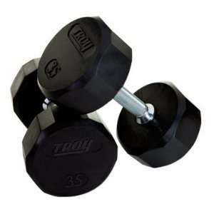 Troy TSD R 15 lb 12 Sided Rubber Coated Dumbbell Pair  