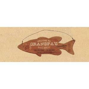  GIANT Fishing Advertising Sign ~ GRANDPAS BAIT SHOP