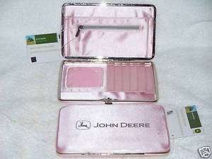John Deere Ladies Clutch Flat Wallet Pink Silk Purse  