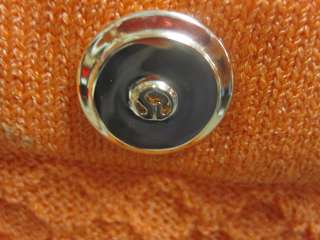 St John Knit Collection Orange LOGO Pocket Jacket Size 2 4  
