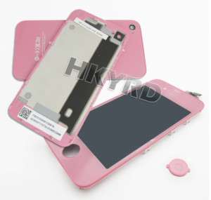 Pink Touch digitizer&Lcd+Back cover assembly iphone 4G  