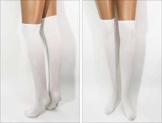 White Tube Socks Long Overknee Over Knee High Sock NWT  