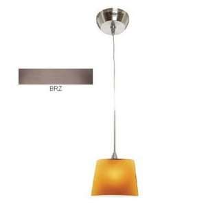   Low Voltage Pendant with Thea Glass, Bronze Finish with Amber Glass