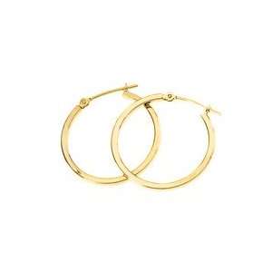  14K Yellow Gold Tube Hoop Earrings Katarina Jewelry
