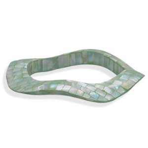  Mosaic Green Shell Bangle Jewelry