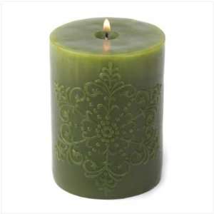 Green Snowflake Candle 