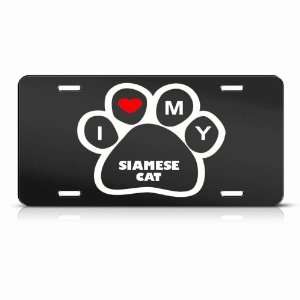 Siamese Cats Black Novelty Animal Metal License Plate Wall Sign Tag