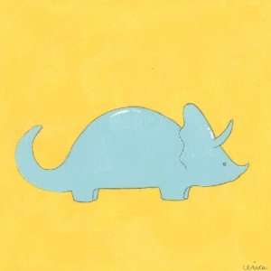  Friendly Triceratops Canvas Reproduction