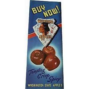  Vintage Wenoka Apples Grocery Store Poster Sign 1940 