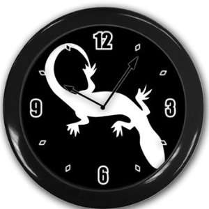 Gecko lizard Wall Clock Black Great Unique Gift Idea