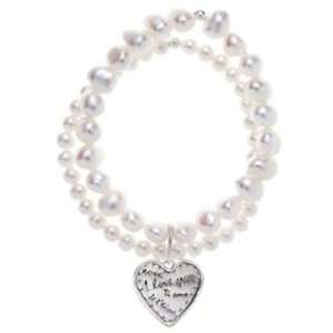 Handcrafted Baroni Sterling Silver Freshwater Pearl I Love You xoxo 