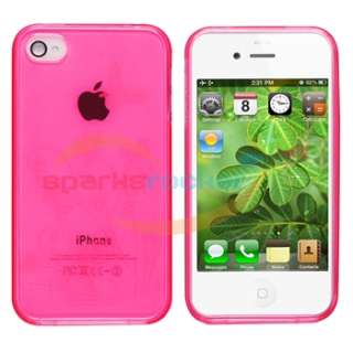   TPU Skin CASE+Car+Wall Charger+Cable+PRIVACY FILTER for iPhone 4S 4G