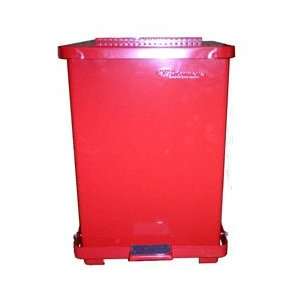  Continental Red Metal Step On Trash Can   12 Gallon with 