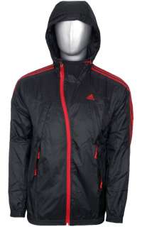 NEW MENS ADIDAS CLIMAPROOF BLACK WINDRUNNER HOODED TOP  