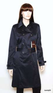 NWT $595 COLE HAAN TRENCH COAT JACKET TOP ~NAVY BLUE *L 646823198649 