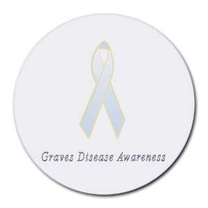  Graves Disease Awareness Ribbon Round Mouse Pad Office 