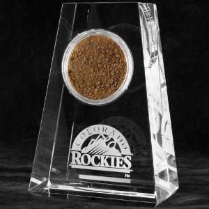   Rockies Tapered Crystal Game Used Dirt Paperweight