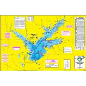  Laminated Topo Map of Gibbons Creek Reservior   With GPS 