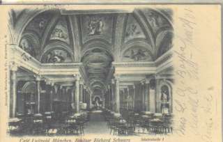 You are bidding on a vintage postcard of Cafe Luitpold Munchen. It was 