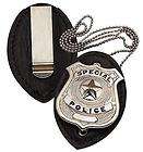 deluxe leather police detective badge holder w chain $ 9 95 