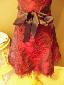 Jessica McClintock Burgundy Strapless Gorgeous Satin Polyester 