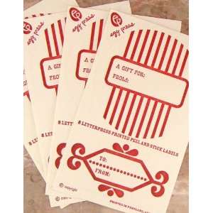  egg press red peel and stick letterpress gift labels 