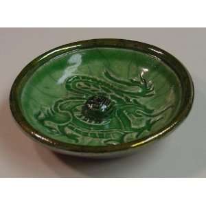   Celedon Green Incense Burner   De Baun Fine Ceramics