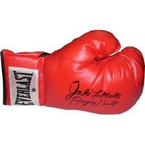  Jake Lamotta signed Boxing Glove Raging Bull  Steiner 