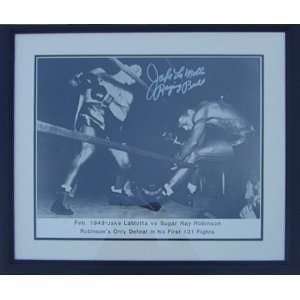  Autographed LaMotta Picture   with  x 24 Inscription 
