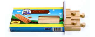 Pack of 6 Inch Straight Wooden Train Tracks by Conductor Carl Thomas 