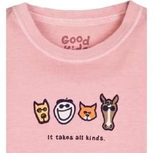   LIFE IS GOOD Girl`s It Takes All Kinds Tennis Tee  MEDIUM Sports