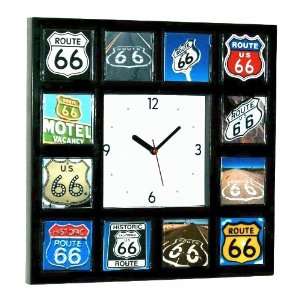   Route 66 Sign Clock with 12 Rt. Sixty Six Signs 