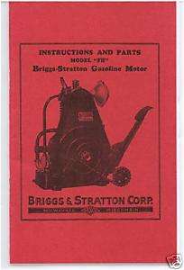 BRIGGS & STRATTON FH INSTRUCTION & PARTS BOOK (RED)  