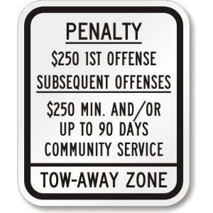   Service Tow Away Zone Engineer Grade Sign, 12 x 10