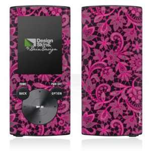  Design Skins for Sony NWZ E453   Dark Pink Embroidery Design 