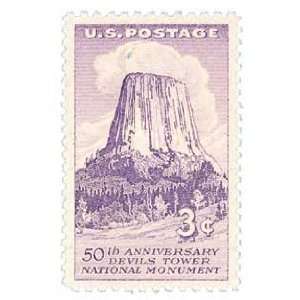   Devils Tower Postage Stamp Numbered Plate Block (4) 