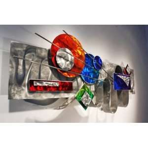 Modern Abstract Metal Wall Art Sculpture, Rainbow Art, Design by Alex 