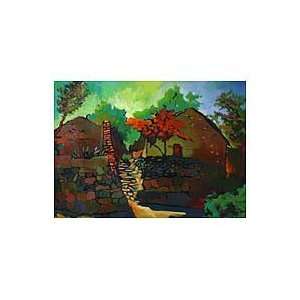  NOVICA Impressionist Painting   Little Houses of Adobe 