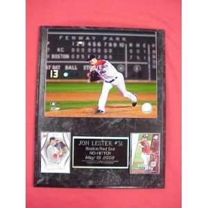  Red Sox Jon Lester 2 Card Collector Plaque NO HITTER 