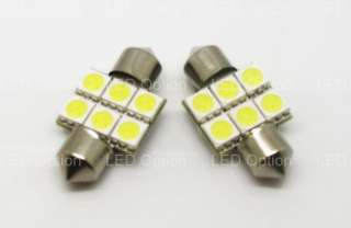 One Pair 6 SMD 3 Chip 5050 1.25 (31mm) LED Festoon Dome Light 