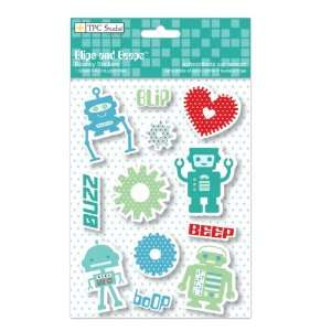  Blips & Beeps Bouncy Stickers 4 1/2 Inch by 6 Inch Sheet 