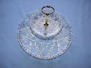 This auction is for a Beautiful Fancy Cut Glass Scalloped Two Tier 