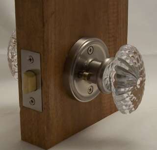 Antoinette Privacy Crystal Door Knob Set/Brushed Nickel  